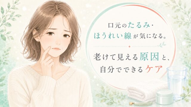 口元のたるみ・ほうれい線が気になる。老けて見える原因と、自分でできるケア