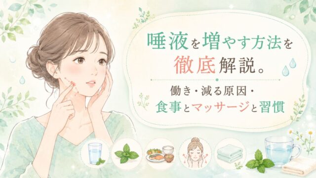 唾液を増やす方法を徹底解説。働き・減る原因・食事とマッサージと習慣