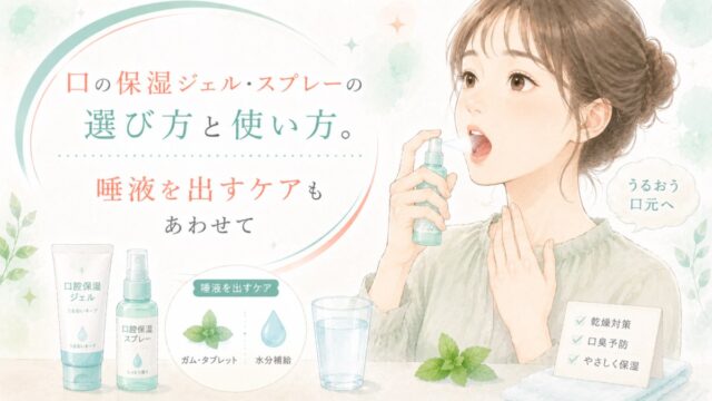 口の保湿ジェル・スプレーの選び方と使い方。唾液を出すケアもあわせて