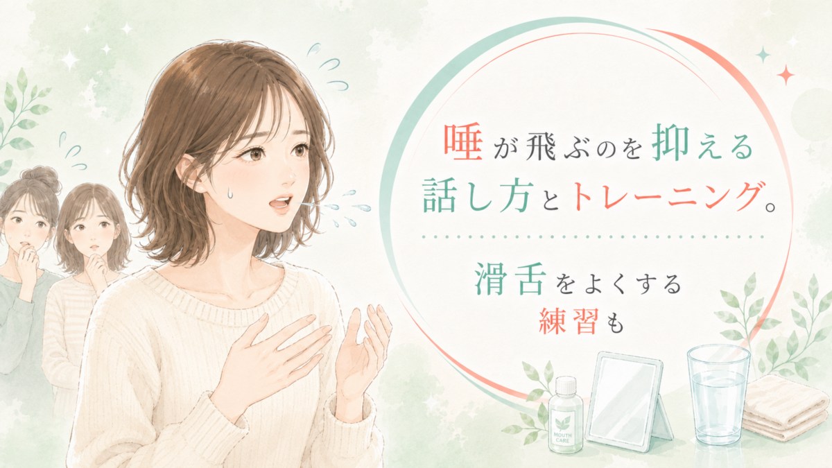 唾が飛ぶのを抑える話し方とトレーニング。滑舌をよくする練習も
