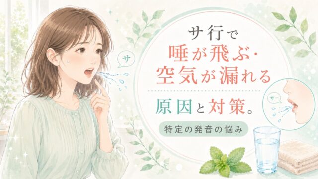 サ行で唾が飛ぶ・空気が漏れる原因と対策。特定の発音の悩み