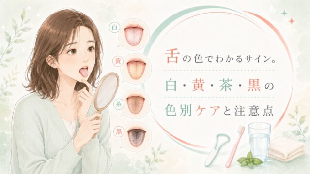 舌の色でわかるサイン。白・黄・茶・黒の色別ケアと注意点